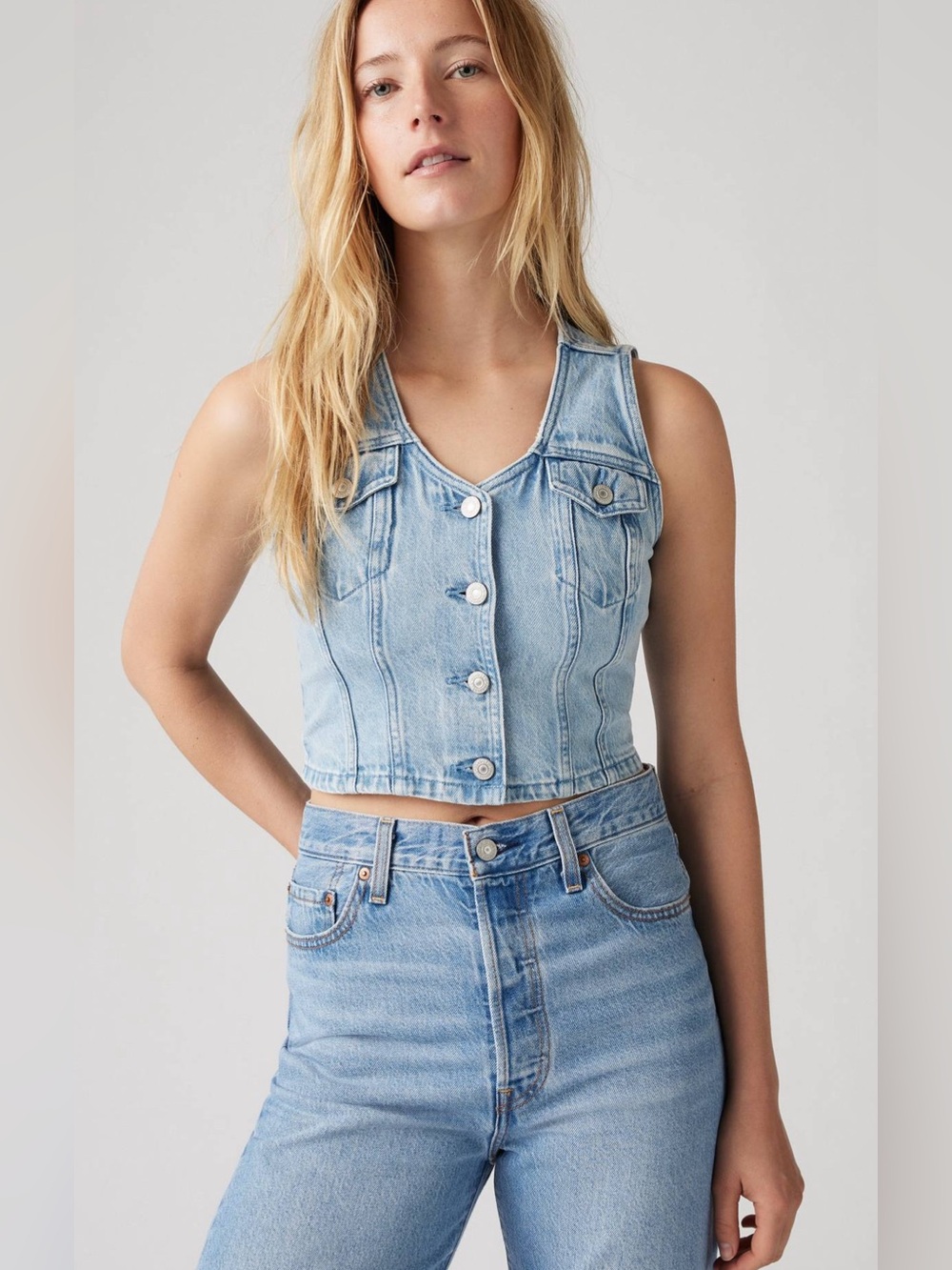 NWT Levi’s Premium Bella Denim Corset Top / Vest - Women’s M